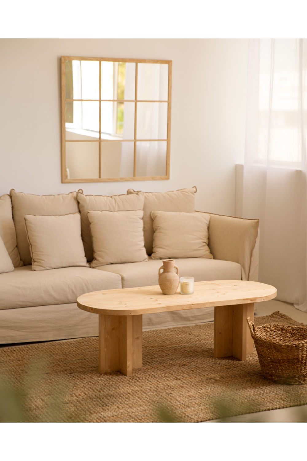 Japandi Oval Coffee Table | Decowood Tokyo | Oroa.com