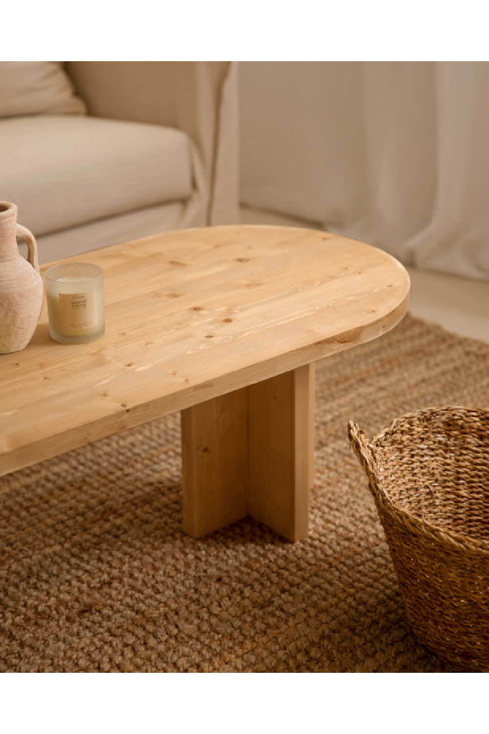 Japandi Oval Coffee Table | Decowood Tokyo | Oroa.com