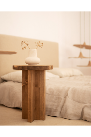 Japandi Round Bedside Table | Decowood Tokyo | Oroa.com