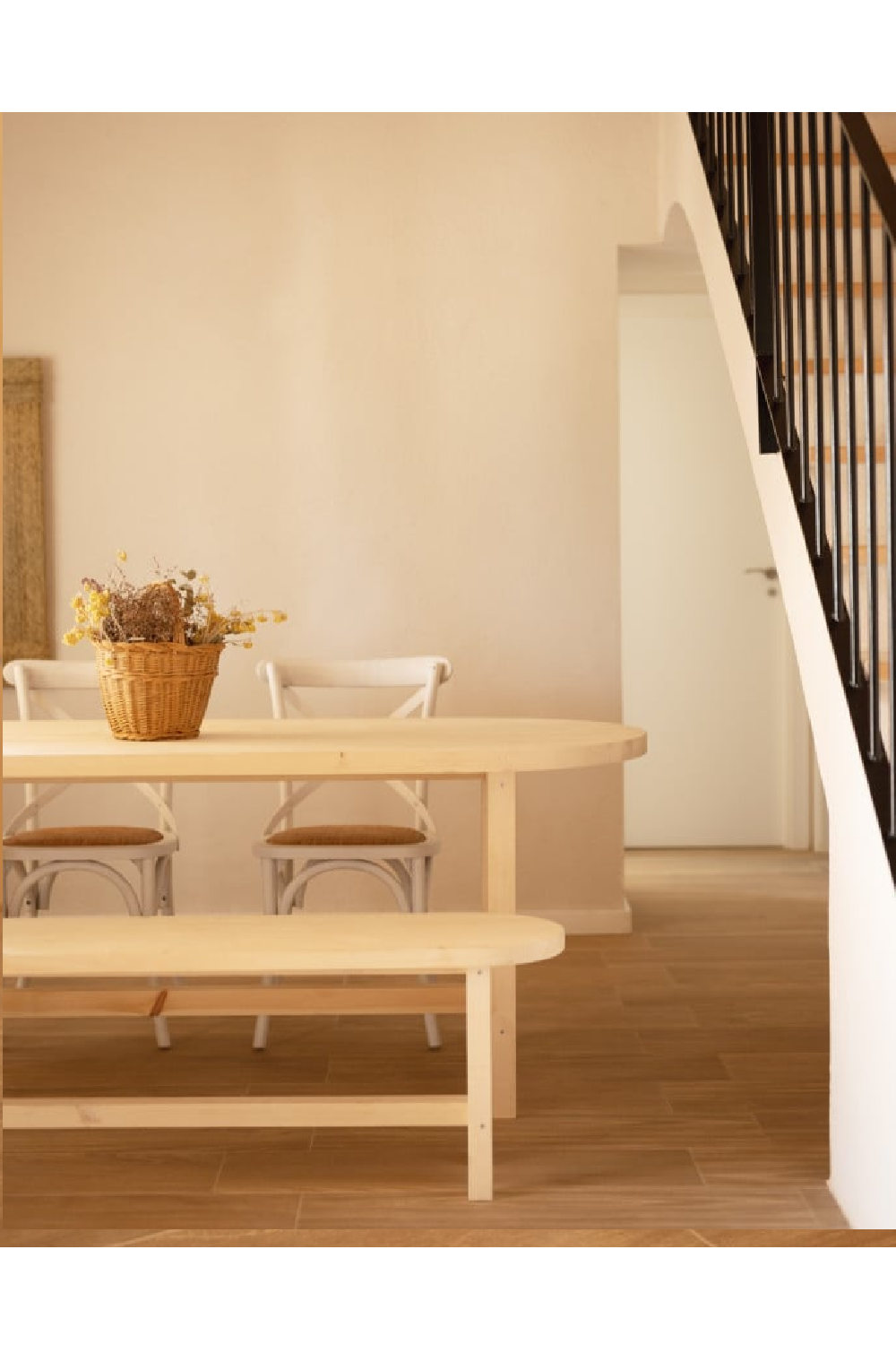 Round Edged Wooden Bench | Decowood Olivia | Oroa.com