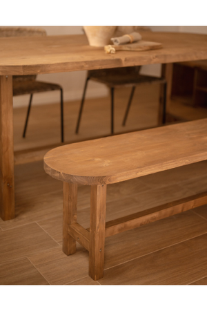 Round Edged Wooden Bench | Decowood Olivia | Oroa.com