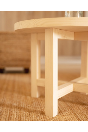 Round Solid Wood Coffee Table | Decowood Olivia | Oroa.com