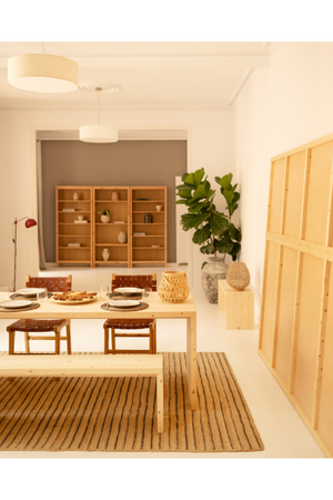 Angular Solid Wood Bench | Decowood Telva | OROA.com