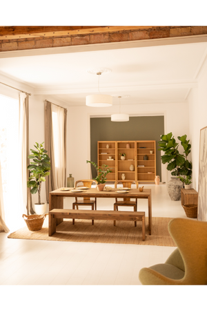 Angular Solid Wood Bench | Decowood Telva | OROA.com