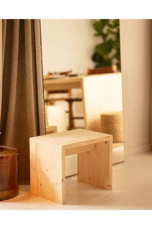 Angular Solid Wood Stool | Decowood Telva | Oroa.com