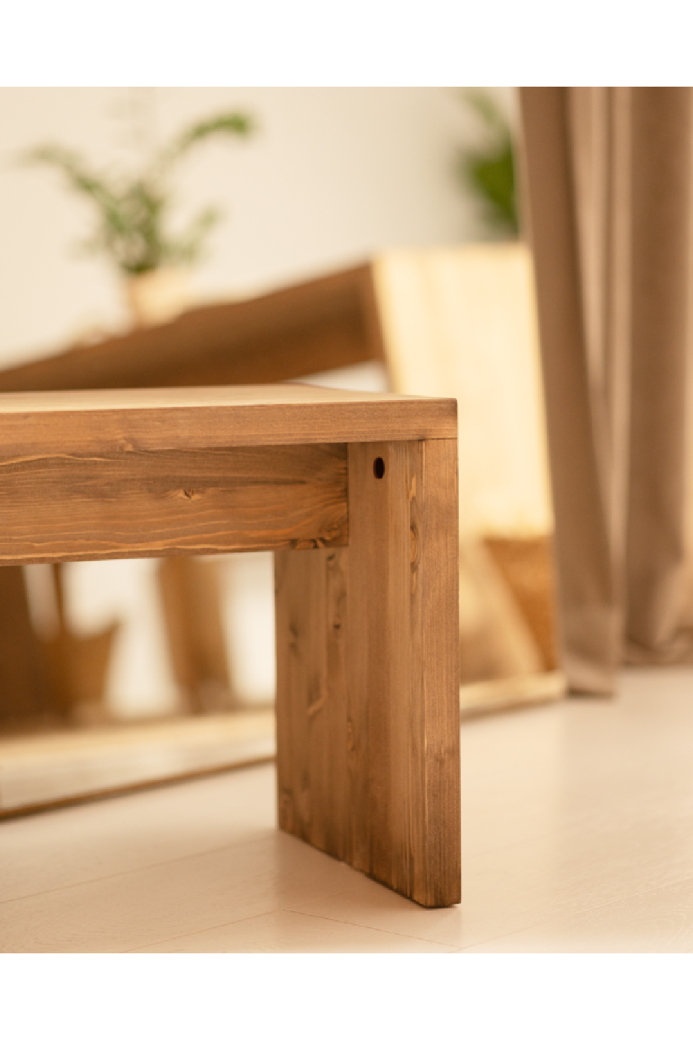 Angular Solid Wood Stool | Decowood Telva | Oroa.com