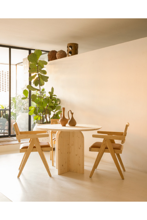 Round Solid Wood Dining Table | Decowood Bloom | Oroa.com