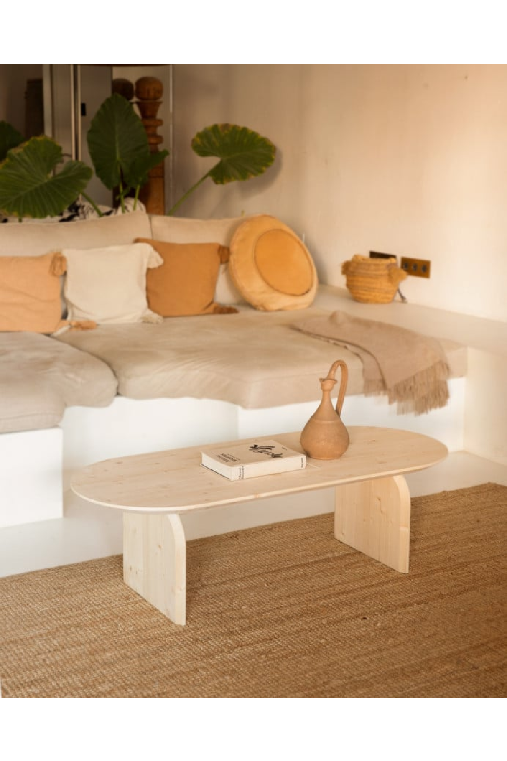 Wooden Oval Coffee Table | Decowood Bloom | Oroa.com
