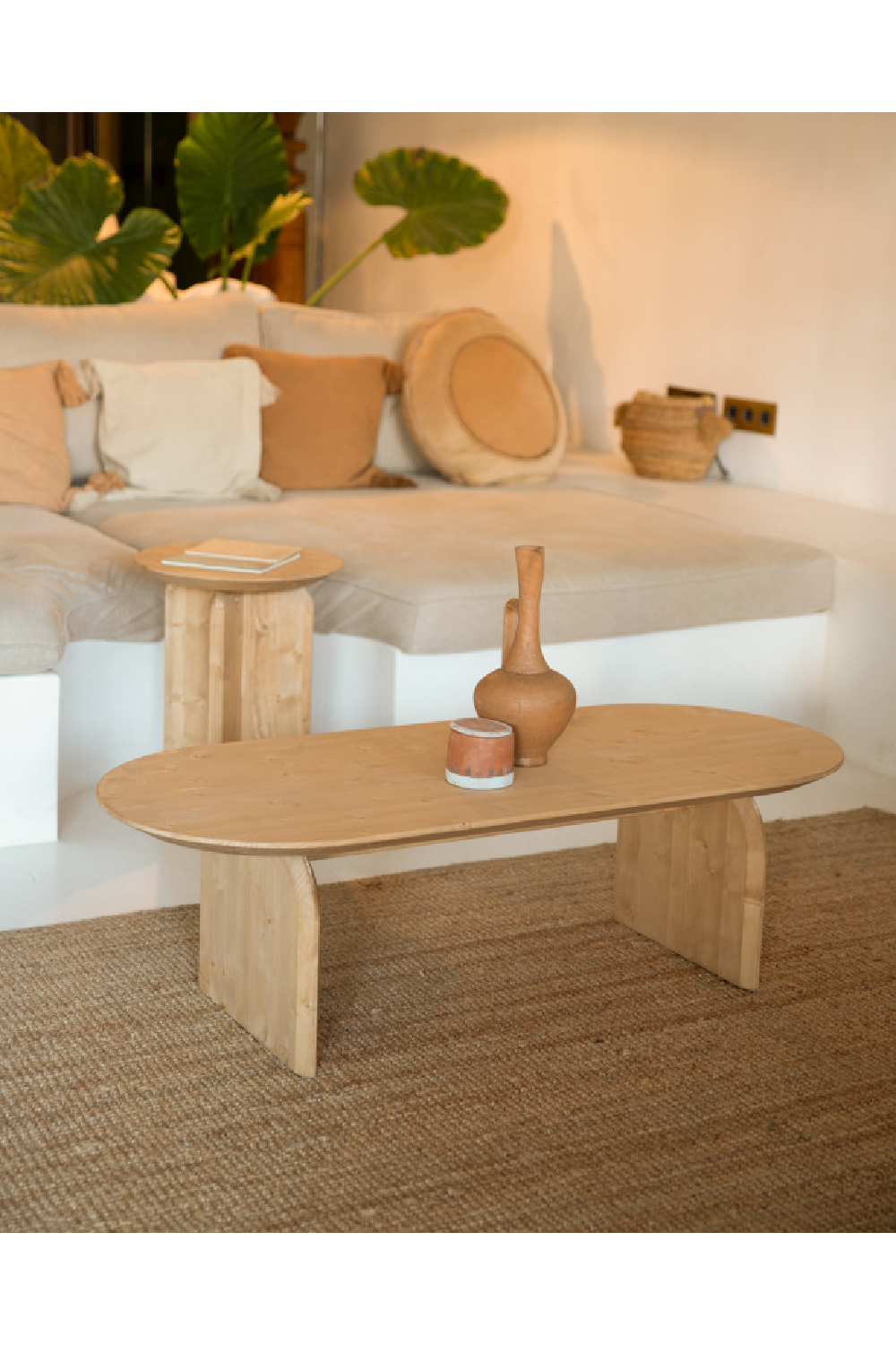 Wooden Oval Coffee Table | Decowood Bloom | Oroa.com