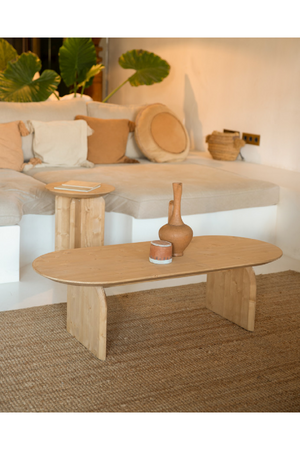 Wooden Oval Coffee Table | Decowood Bloom | Oroa.com
