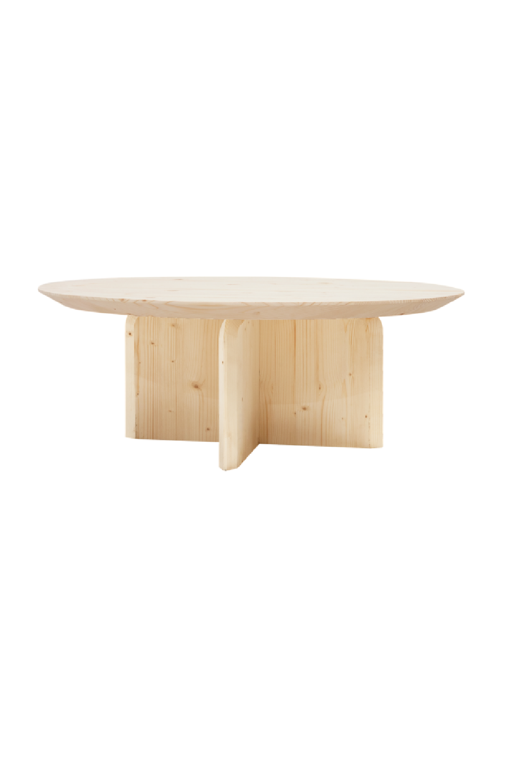 Varnished Wood Round Coffee Table | Decowood Bloom | Oroa.com