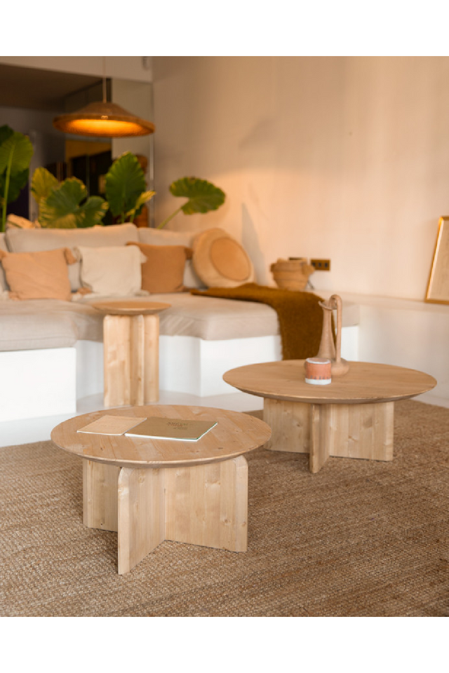 Round Solid Wood Coffee Table | Decowood Bloom | Oroa.com