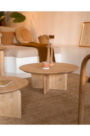 Round Solid Wood Coffee Table | Decowood Bloom | Oroa.com