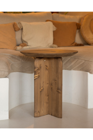 Round Solid Wood Side Table | Decowood Bloom | Oroa.com