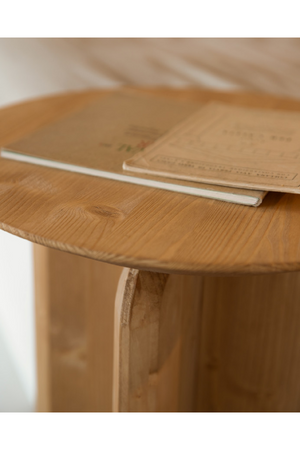 Round Solid Wood Side Table | Decowood Bloom | Oroa.com