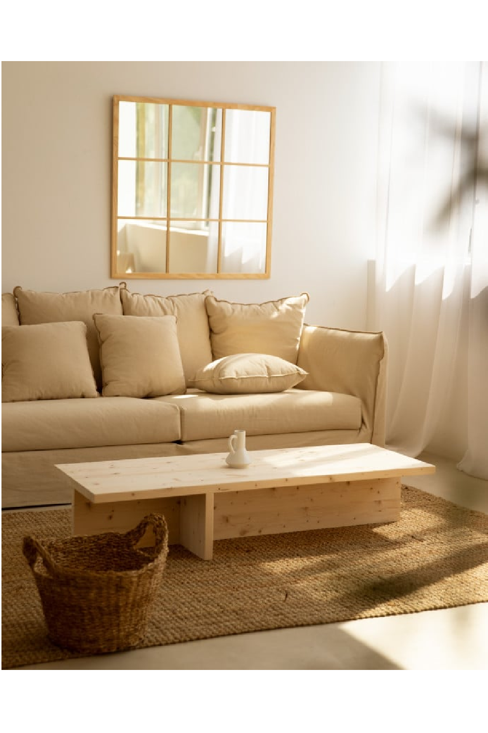 Varnished Wood Coffee Table | Decowood Sam | OROA.com