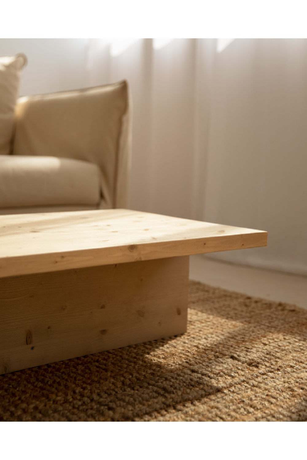 Varnished Wood Coffee Table | Decowood Sam | OROA.com