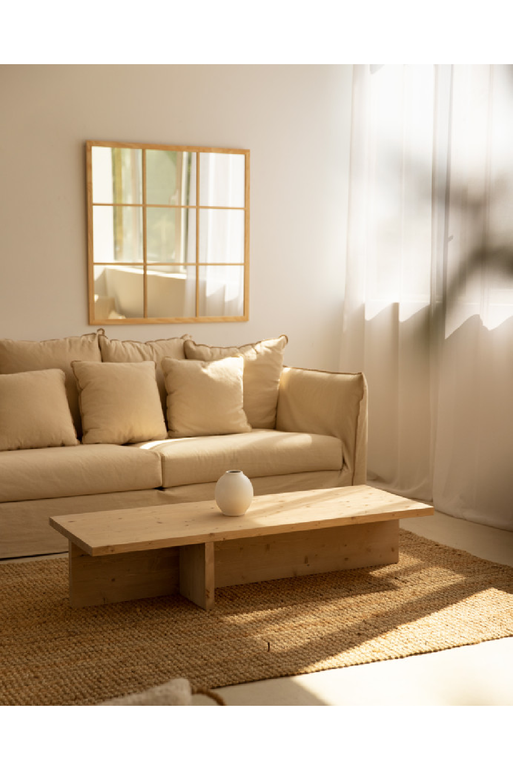 Varnished Wood Coffee Table | Decowood Sam | OROA.com