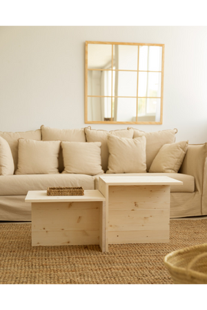 Cantilevered Solid Wood Coffee Tables (2) | Decowood Theo | Oroa.com