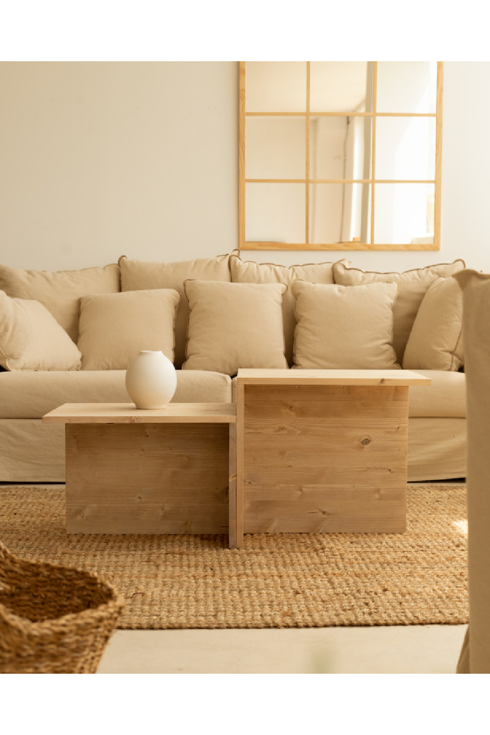 Cantilevered Solid Wood Coffee Tables (2) | Decowood Theo | Oroa.com