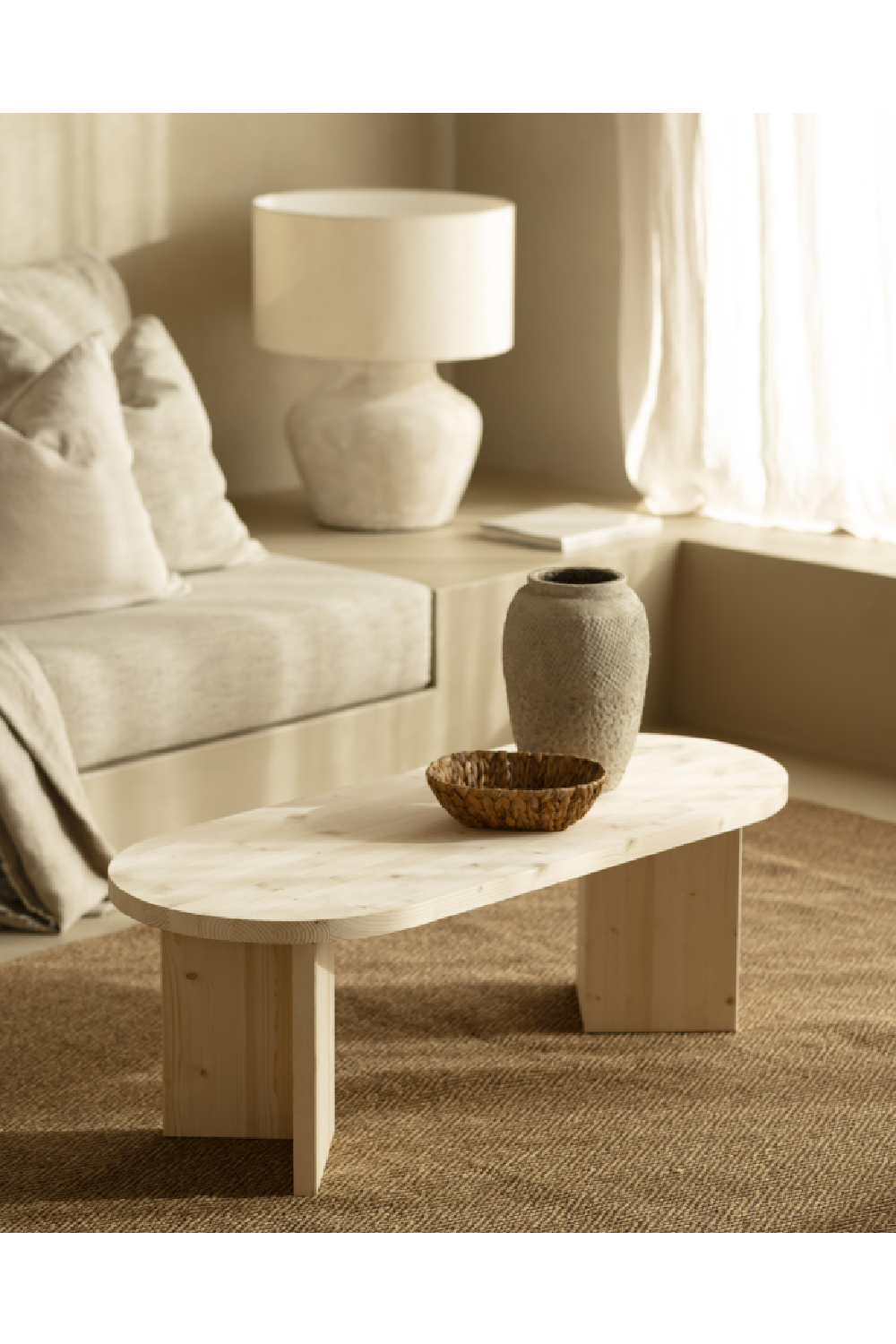 Oval Wood Coffee Table | Decowood Osaka | Oroa.com