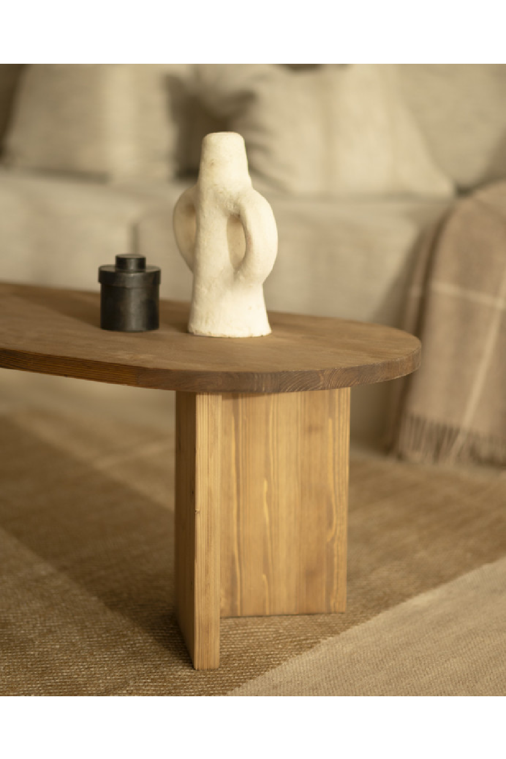 Oval Wood Coffee Table | Decowood Osaka | Oroa.com