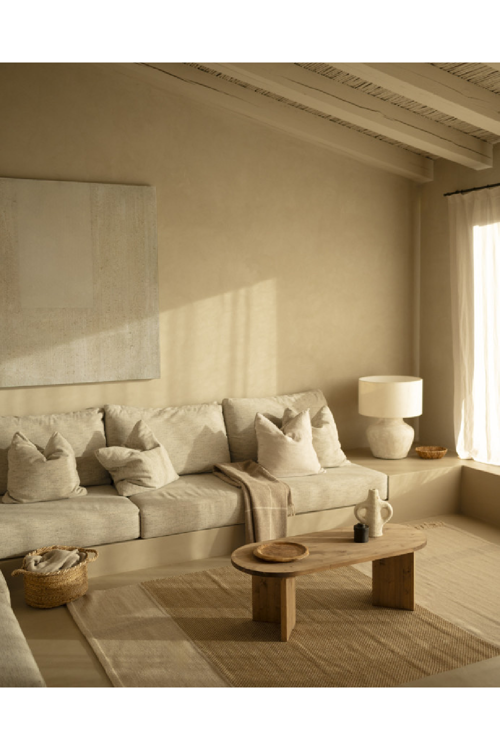 Oval Wood Coffee Table | Decowood Osaka | Oroa.com