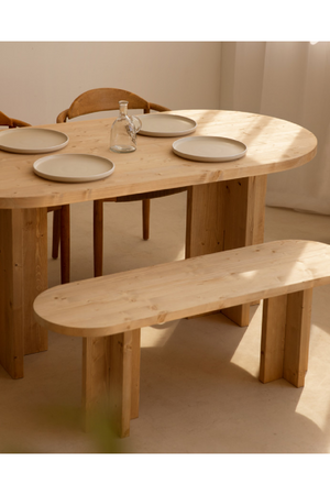 Oval Dining Table and Bench Set | Decowood Tokyo | Oroa.com