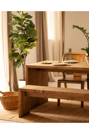 Angular Dining Table and Bench Set | Decowood Telva | Oroa.com