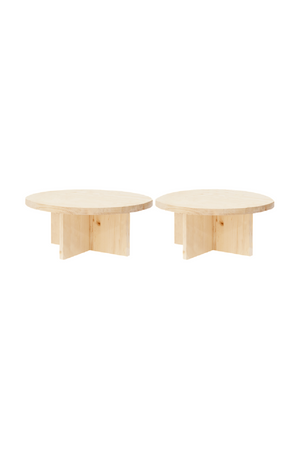 Crossed Base Wooden Coffee Tables (2) | Decowood Tokyo | Oroa.com