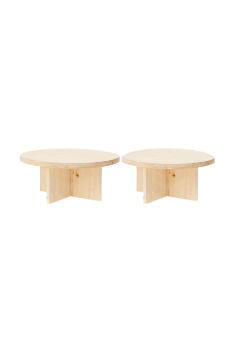 Crossed Base Wooden Coffee Tables (2) | Decowood Tokyo | Oroa.com