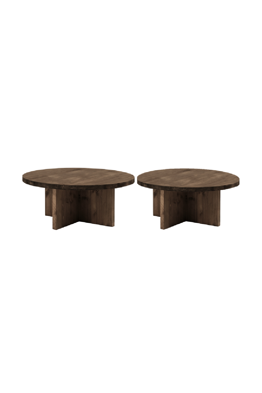 Crossed Base Wooden Coffee Tables (2) | Decowood Tokyo | Oroa.com