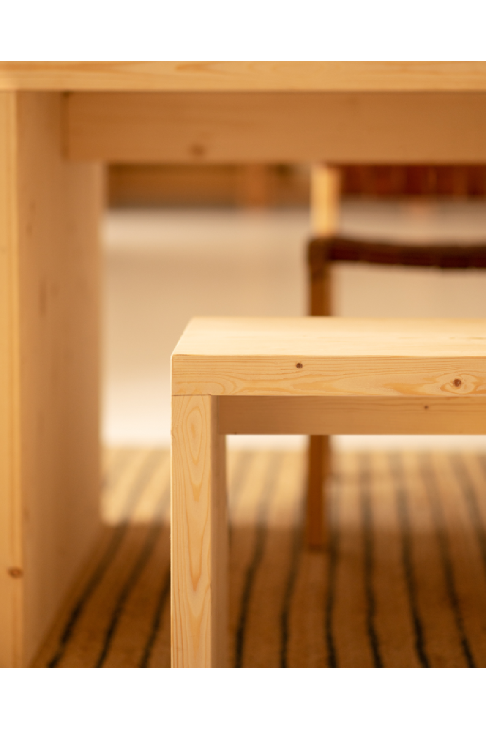Angular Solid Wood Benches (2) | Decowood Telva | Oroa.com