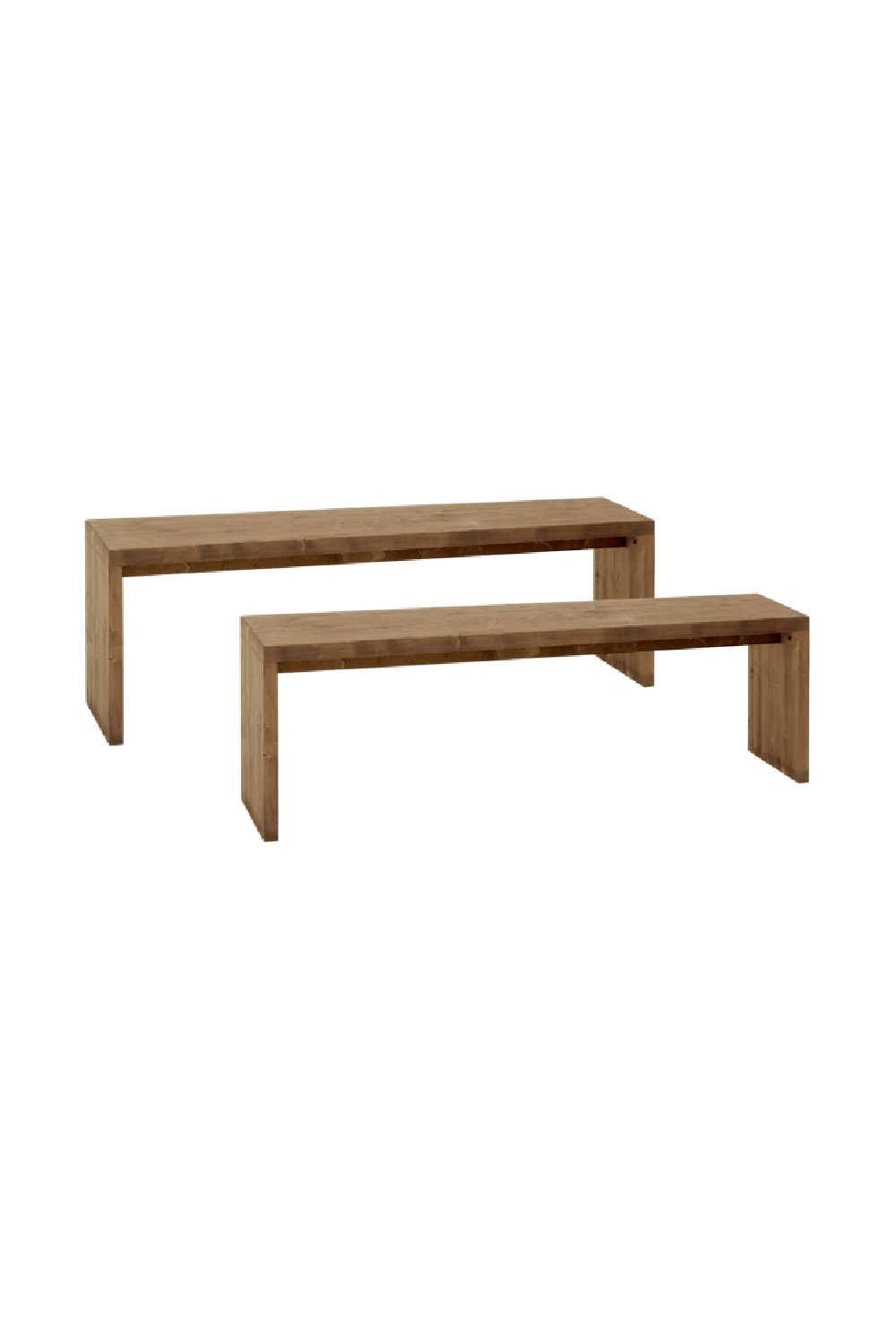 Angular Solid Wood Benches (2) | Decowood Telva | Oroa.com