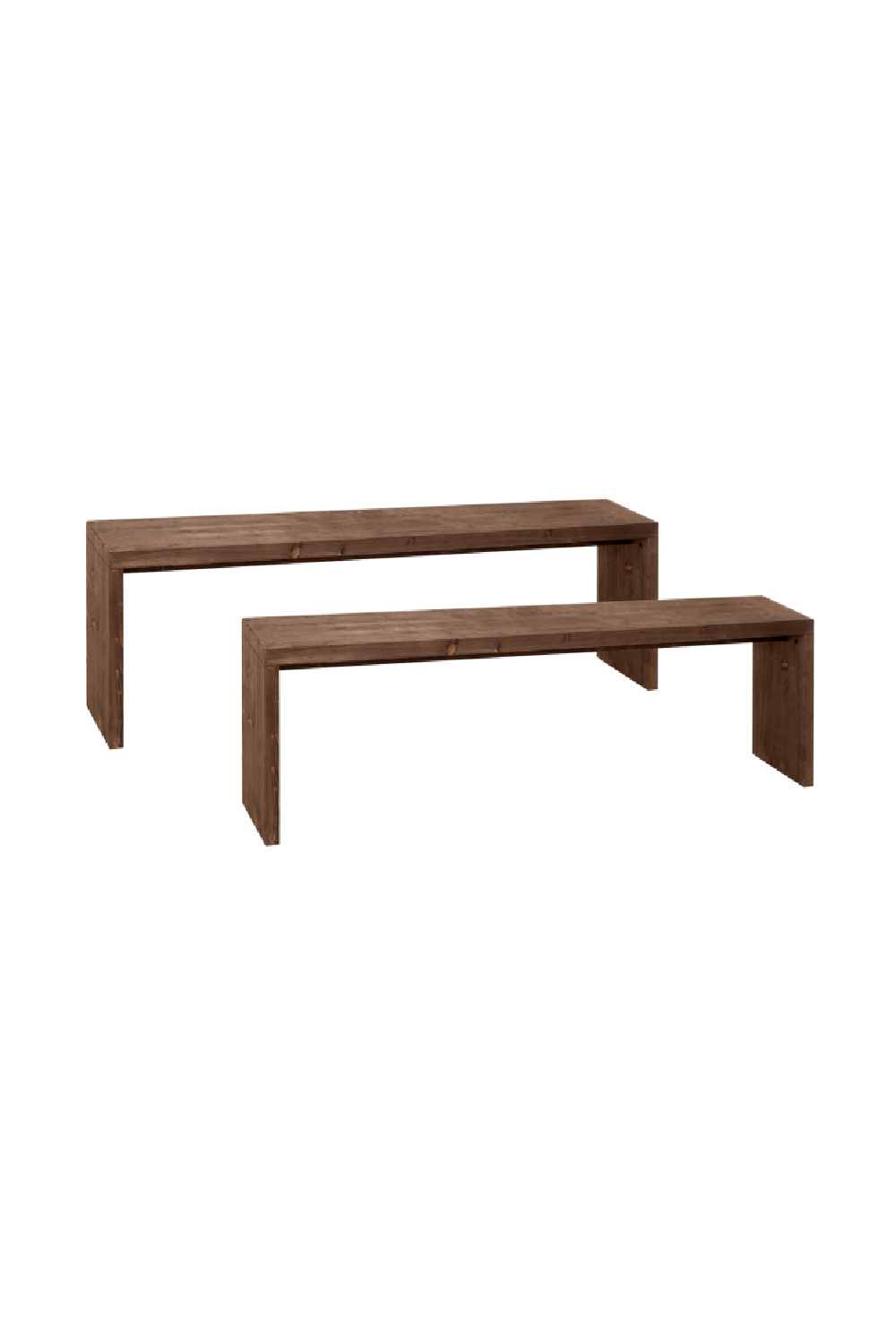 Angular Solid Wood Benches (2) | Decowood Telva | Oroa.com