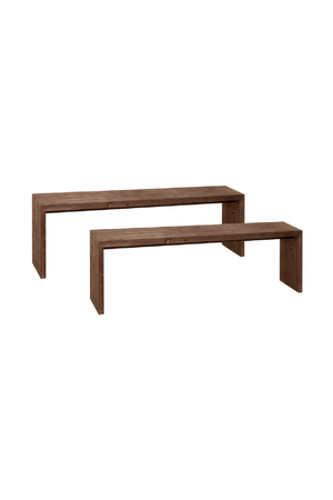 Angular Solid Wood Benches (2) | Decowood Telva | Oroa.com