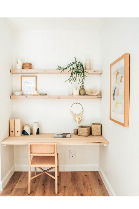 Natural Wood Floating Shelves (3) | Decowood Melva | Oroa.com