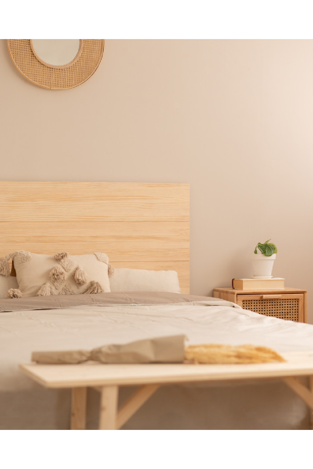 Stripped Wood Headboard | Decowood Radiata | Oroa.com