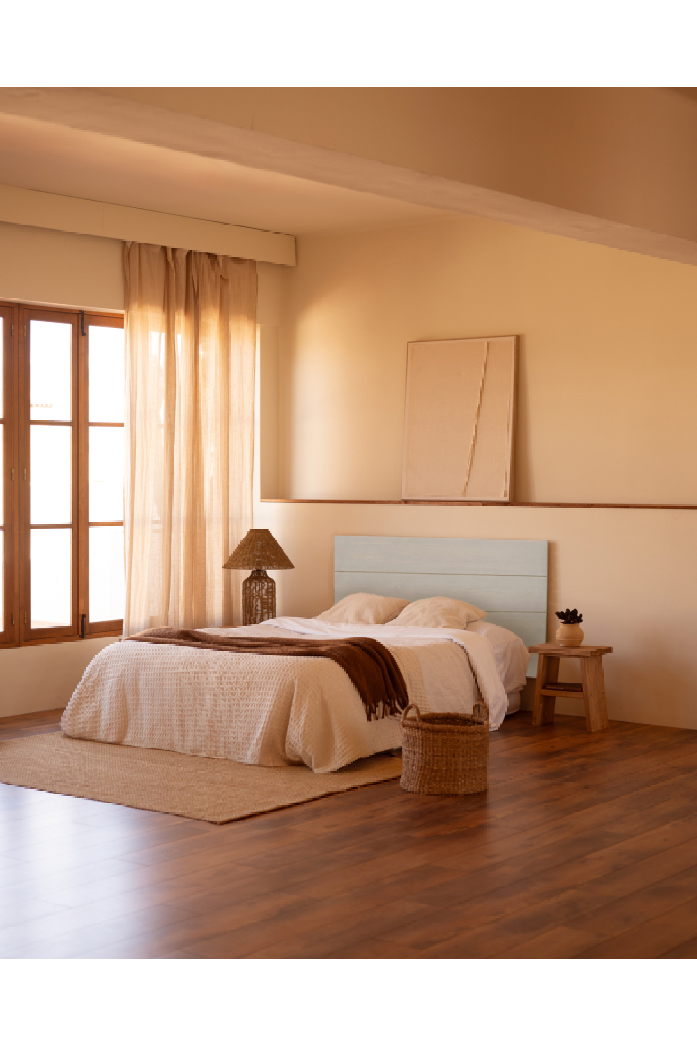 Stripped Wood Headboard | Decowood Radiata | Oroa.com