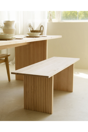 Fluted Wood Legs Bench | Decowood Bali | Oroa.com