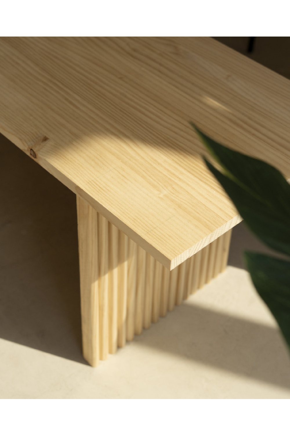 Fluted Wood Legs Bench | Decowood Bali | Oroa.com