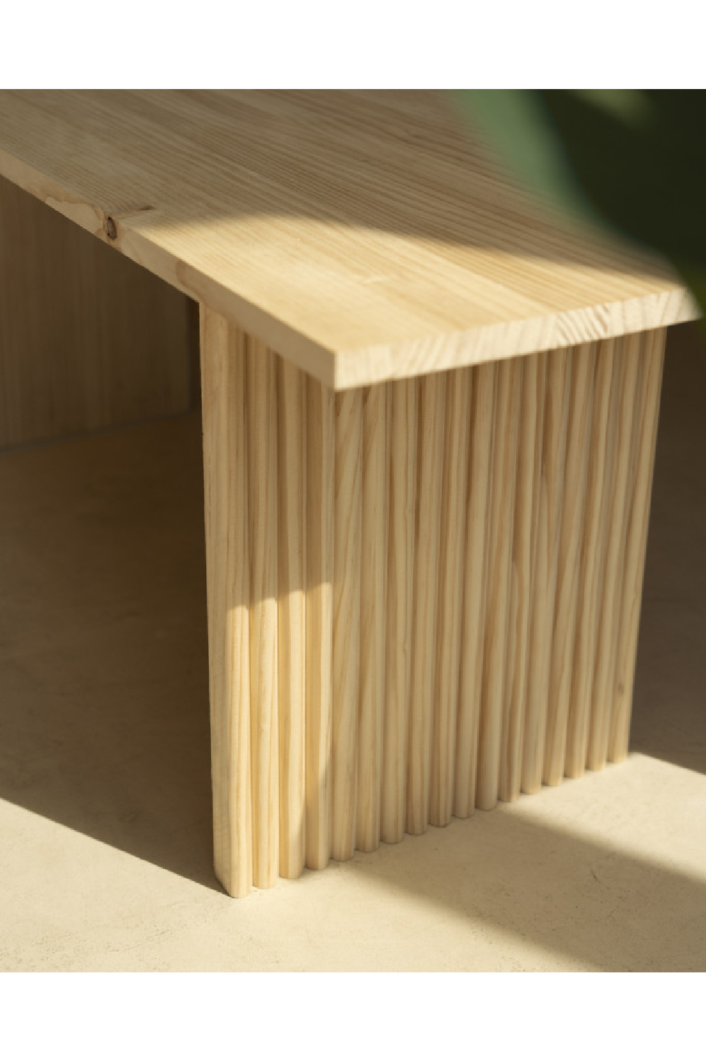 Fluted Wood Legs Bench | Decowood Bali | Oroa.com