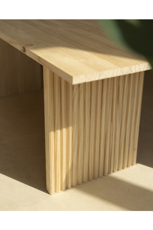 Fluted Wood Legs Bench | Decowood Bali | Oroa.com