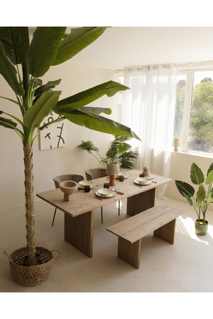 Fluted Wood Legs Dining Table | Decowood Bali | Oroa.com