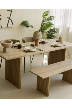 Fluted Wood Legs Dining Table | Decowood Bali | Oroa.com