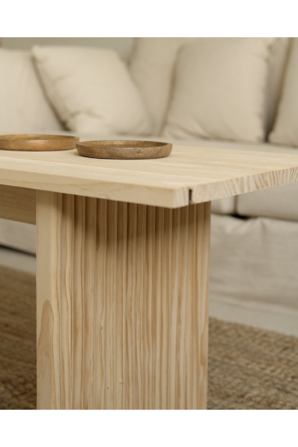 Fluted Legs Wooden Coffee Table | Decowood Bali | Oroa.com