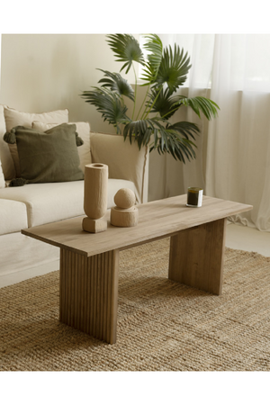 Fluted Legs Wooden Coffee Table | Decowood Bali | Oroa.com