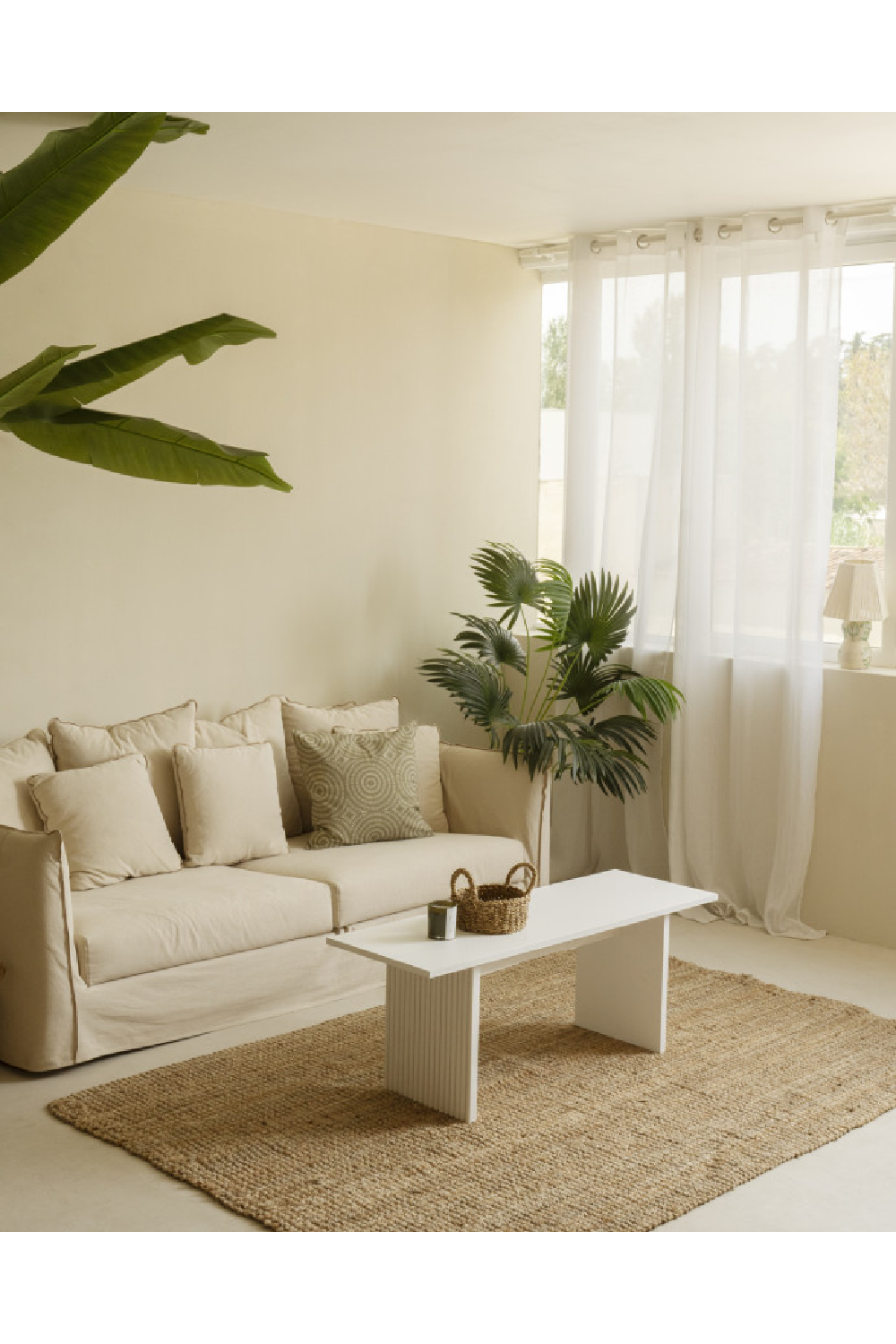 Fluted Legs Wooden Coffee Table | Decowood Bali | Oroa.com