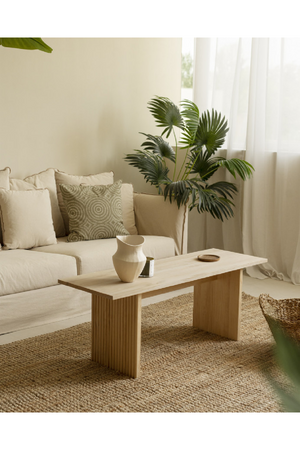 Fluted Legs Wooden Coffee Table | Decowood Bali | Oroa.com