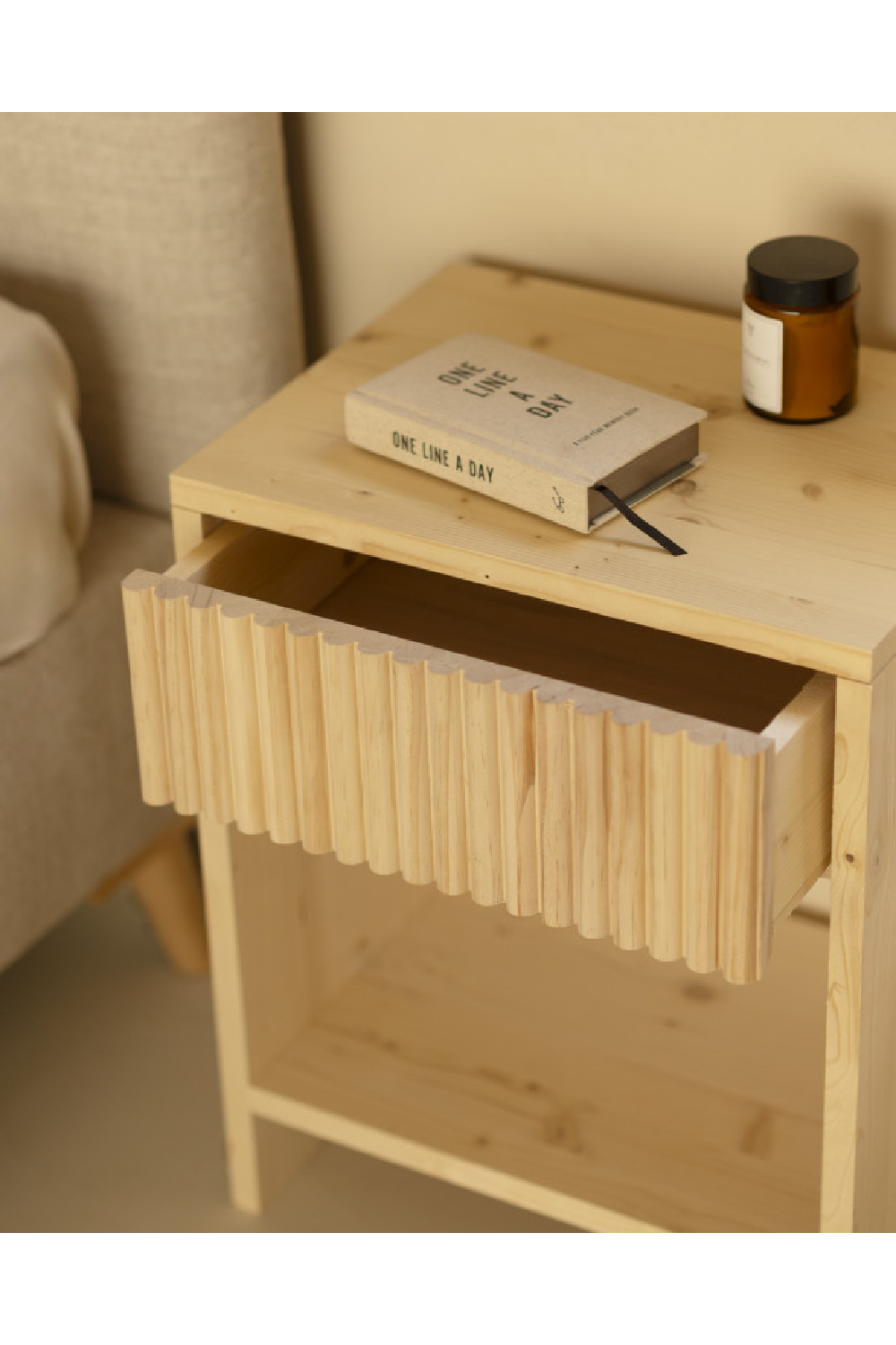 Fluted Drawer Bedside Table | Decowood Bali | Oroa.com